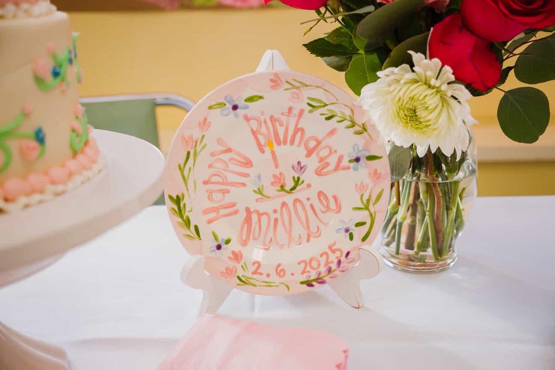 Personalized Hand-Painted Ceramic Birthday Plate - PN20
