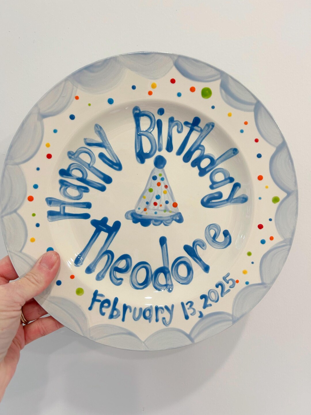 Personalized Hand-Painted Ceramic Birthday Plate - PN22