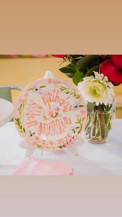 Personalized Hand-Painted Ceramic Birthday Plate - PN20