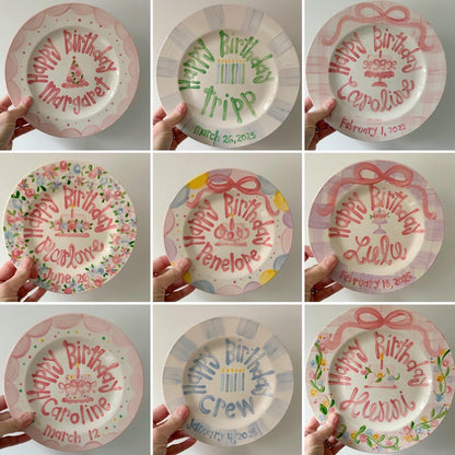 Personalized Hand-Painted Ceramic Birthday Plate - PN21