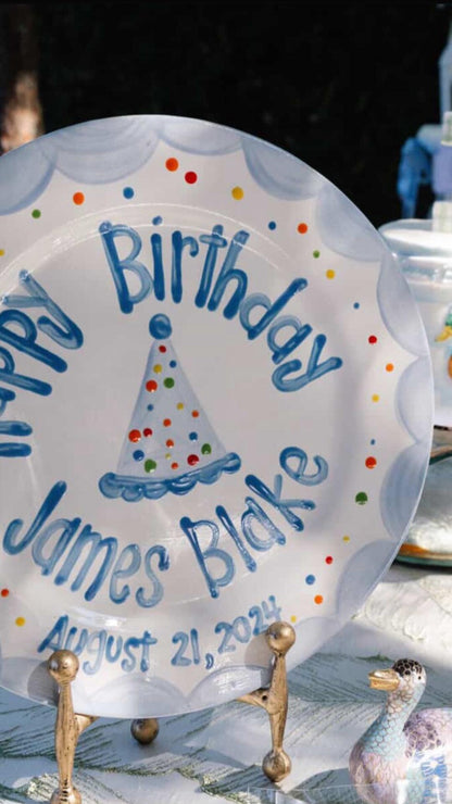 Personalized Hand-Painted Ceramic Birthday Plate - PN22