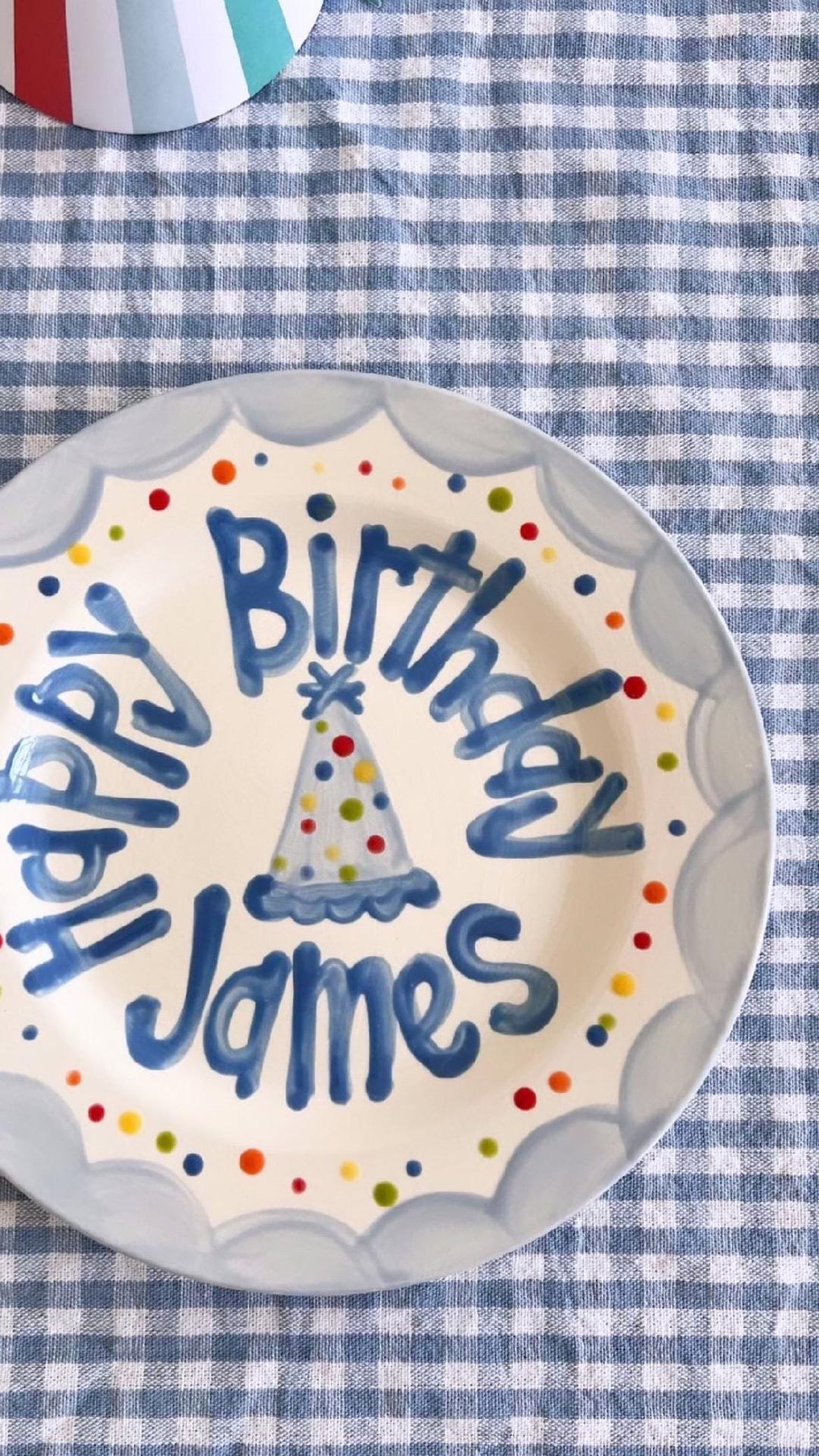 Personalized Hand-Painted Ceramic Birthday Plate - PN22