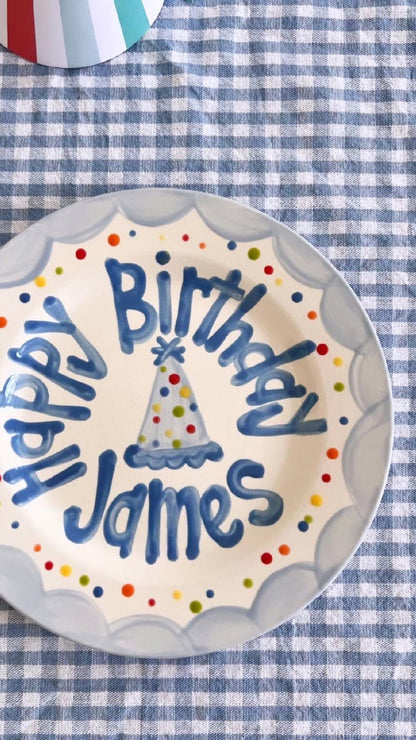Personalized Hand-Painted Ceramic Birthday Plate - PN22