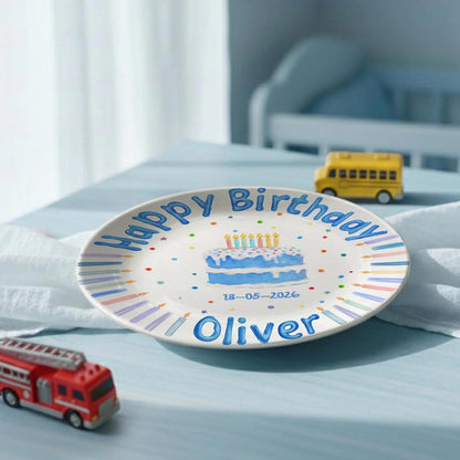 Personalized Hand-Painted Ceramic Birthday Plate - PN16