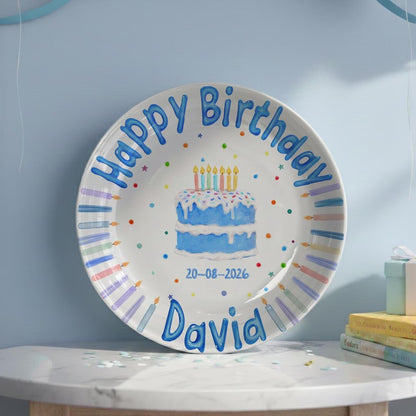 Personalized Hand-Painted Ceramic Birthday Plate - PN16