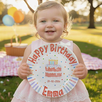 Personalized Hand-Painted Ceramic Birthday Plate - PN16