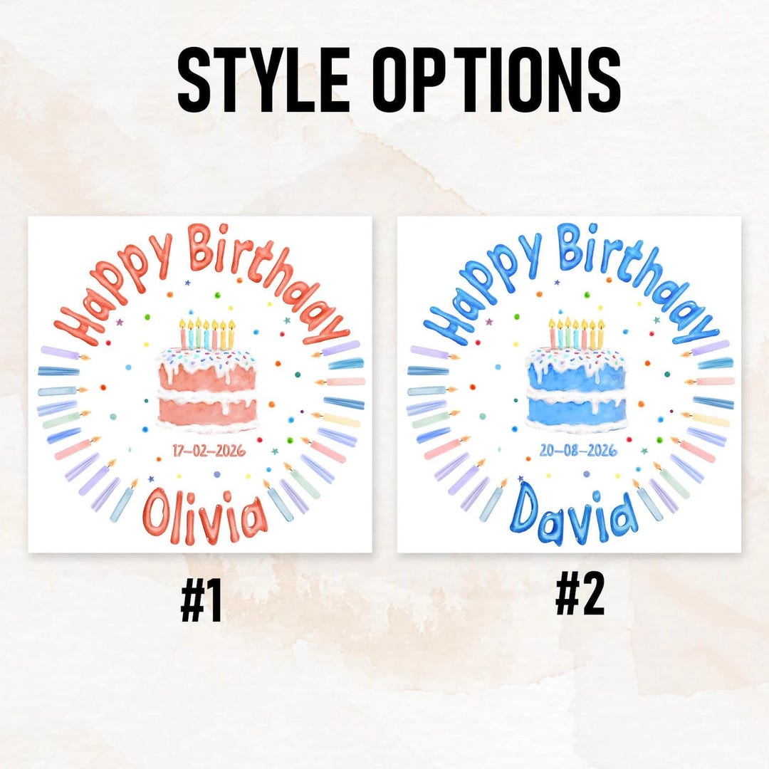 Personalized Hand-Painted Ceramic Birthday Plate - PN16