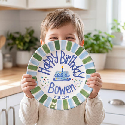 Personalized Hand-Painted Ceramic Birthday Plate - PN14