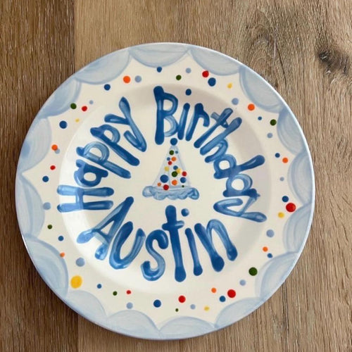 Personalized Hand-Painted Ceramic Birthday Plate - PN22