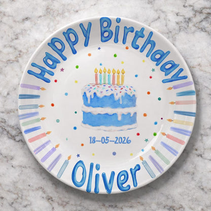 Personalized Hand-Painted Ceramic Birthday Plate - PN16