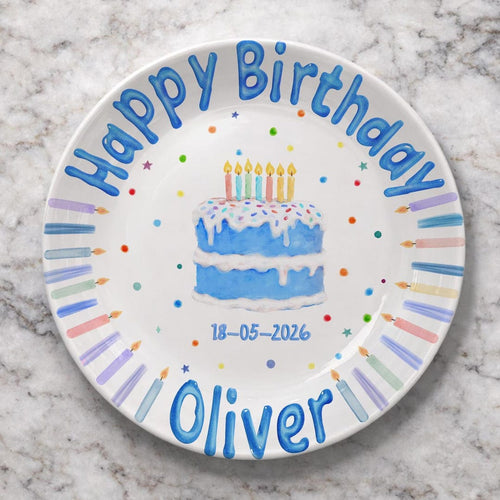 Personalized Hand-Painted Ceramic Birthday Plate - PN16