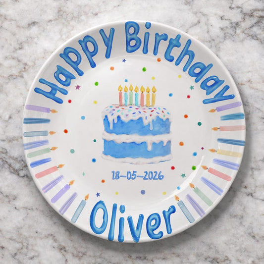 Personalized Hand-Painted Ceramic Birthday Plate - PN16