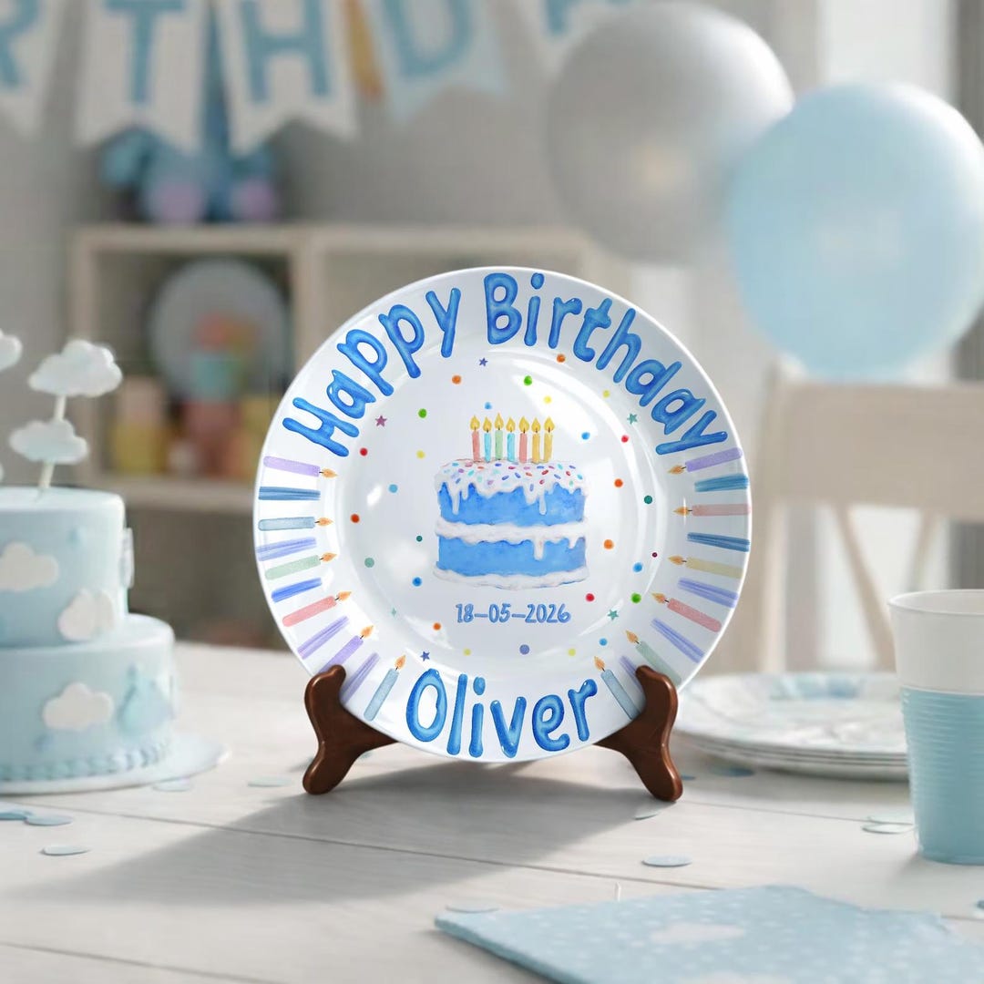 Personalized Hand-Painted Ceramic Birthday Plate - PN16