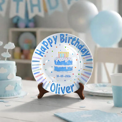 Personalized Hand-Painted Ceramic Birthday Plate - PN16