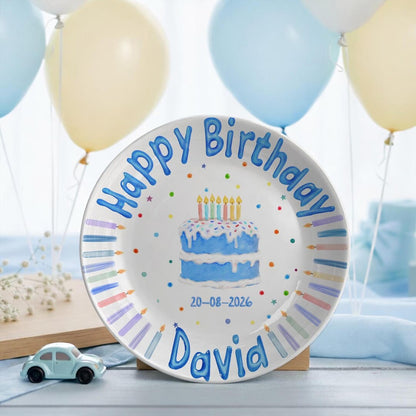 Personalized Hand-Painted Ceramic Birthday Plate - PN16