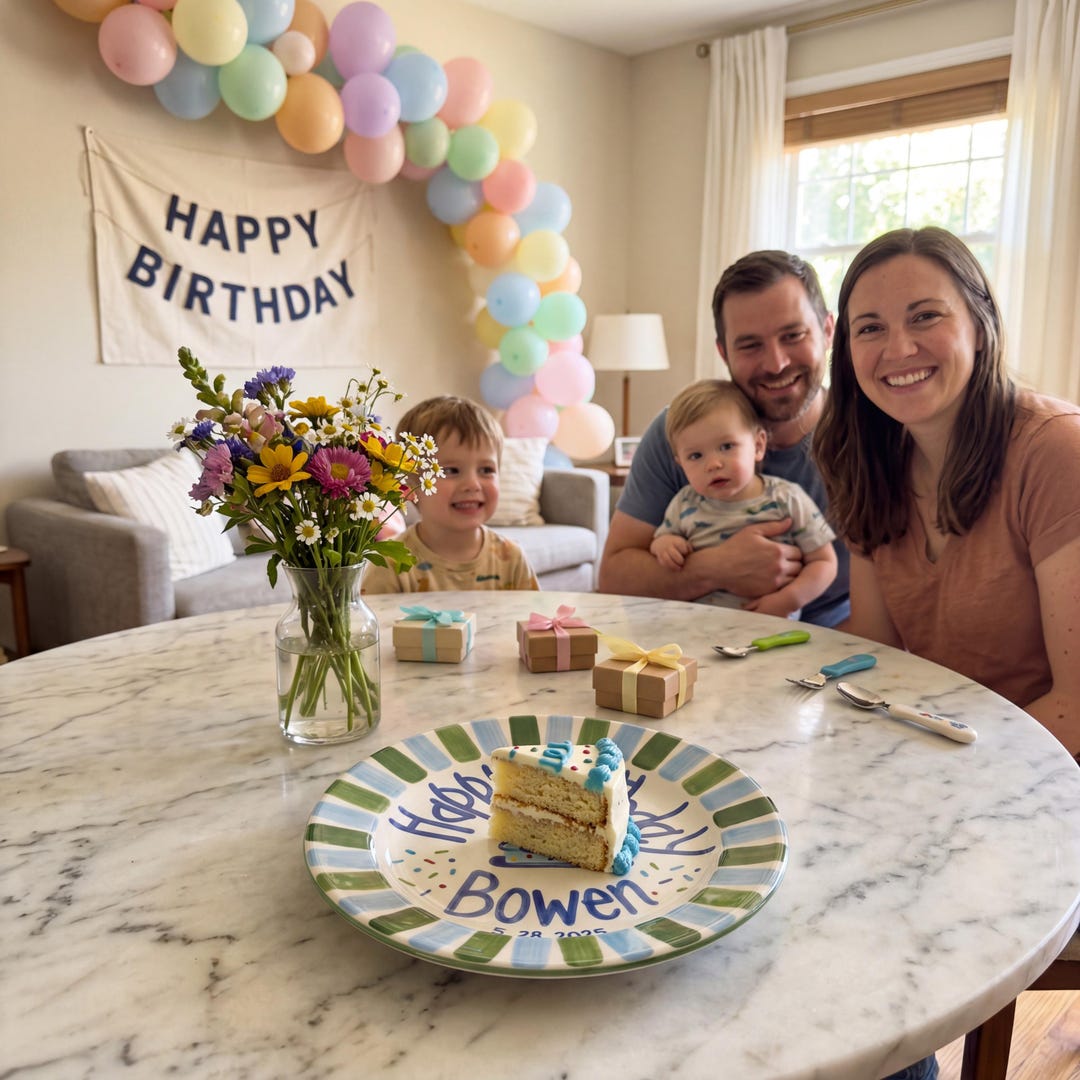 Personalized Hand-Painted Ceramic Birthday Plate - PN14