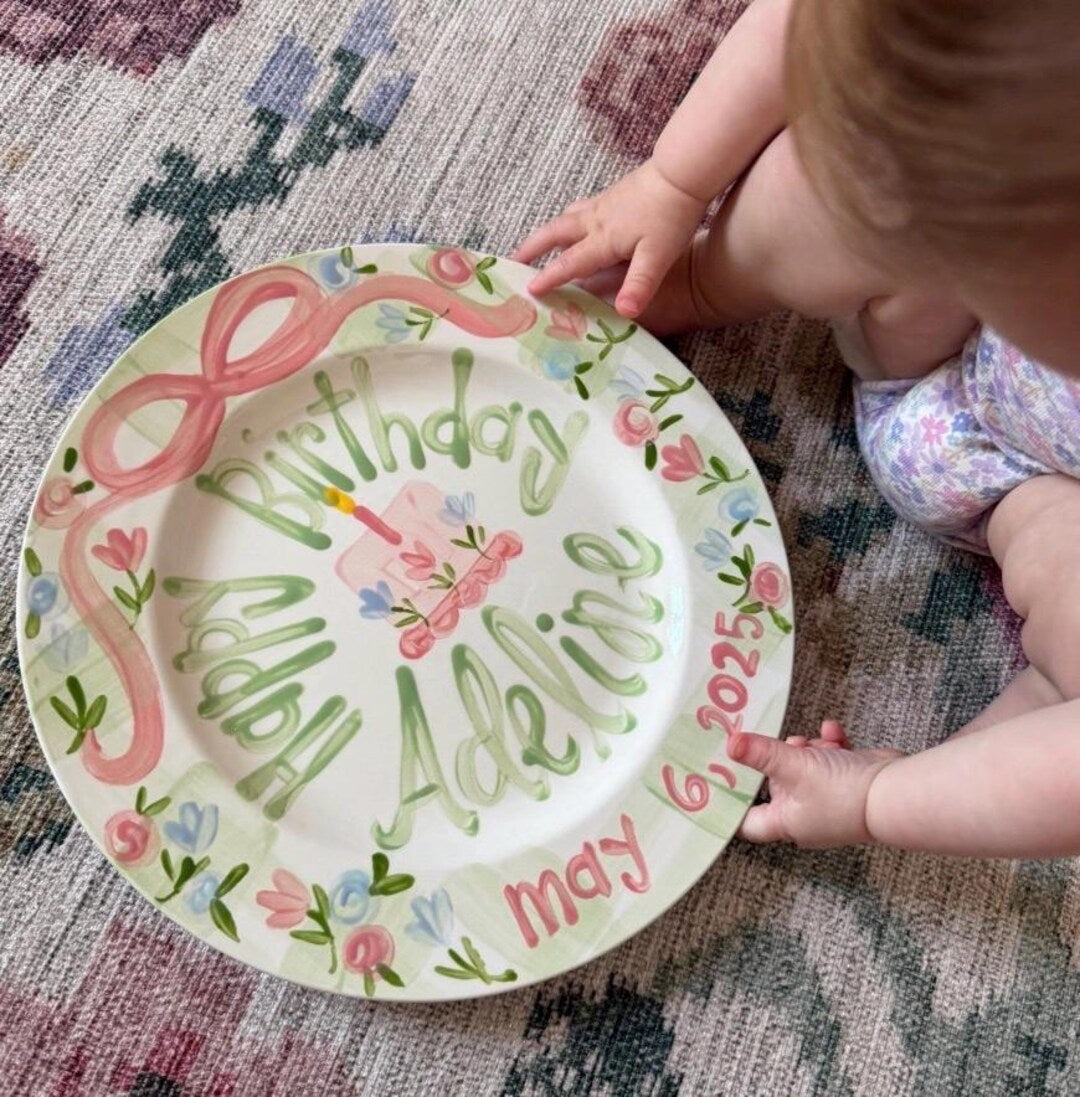 Personalized Hand-Painted Ceramic Birthday Plate - PN21