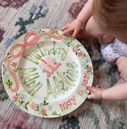 Personalized Hand-Painted Ceramic Birthday Plate - PN21