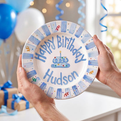 Personalized Hand-Painted Ceramic Birthday Plate - PN13