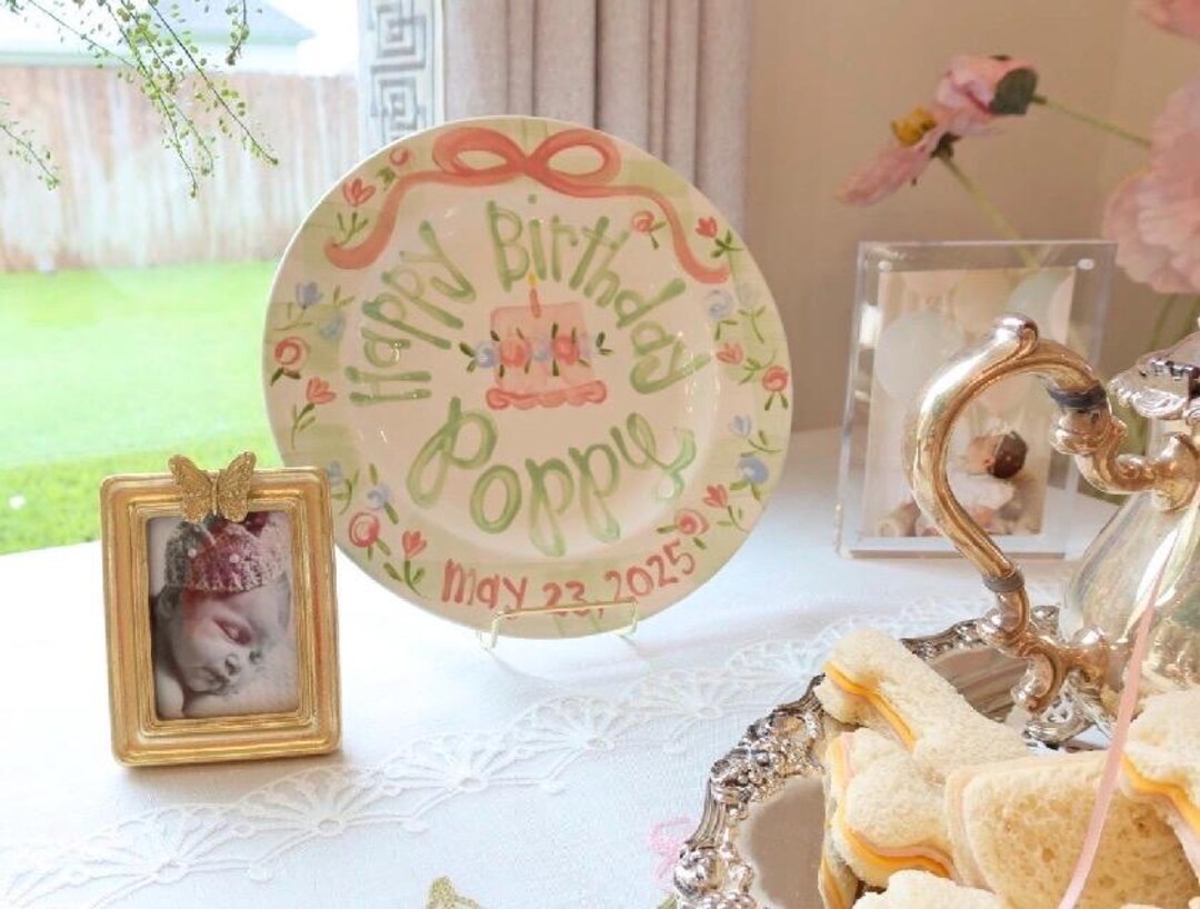 Personalized Hand-Painted Ceramic Birthday Plate - PN21