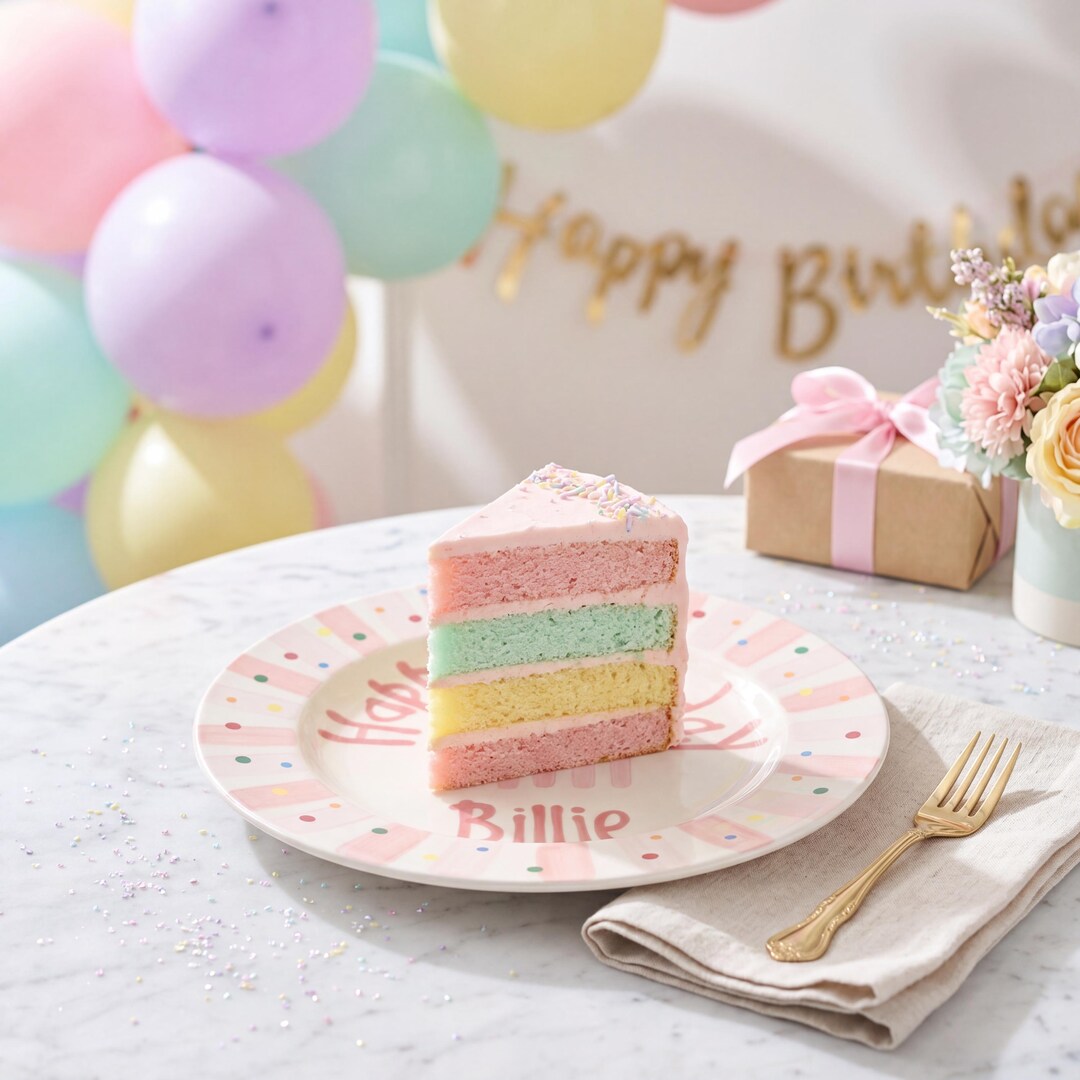 Personalized Hand-Painted Ceramic Birthday Plate - PN15