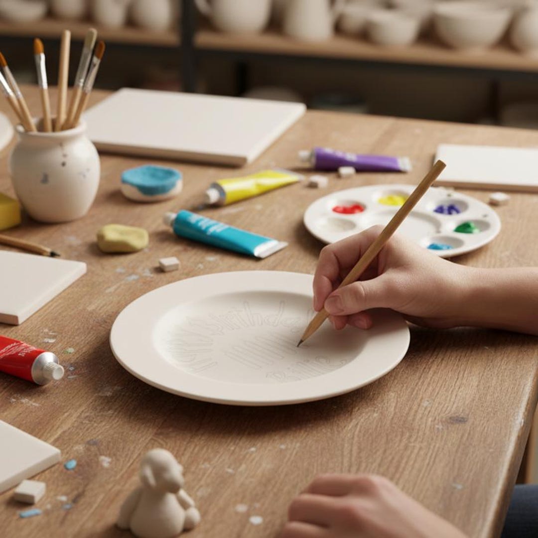 Personalized Hand-Painted Ceramic Birthday Plate - PN15