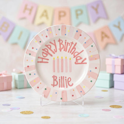 Personalized Hand-Painted Ceramic Birthday Plate - PN15