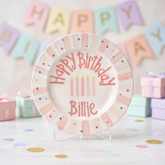 Personalized Hand-Painted Ceramic Birthday Plate - PN15