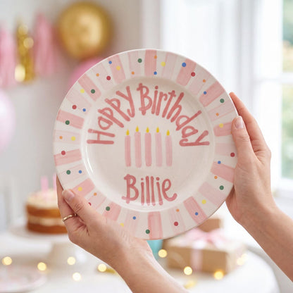 Personalized Hand-Painted Ceramic Birthday Plate - PN15
