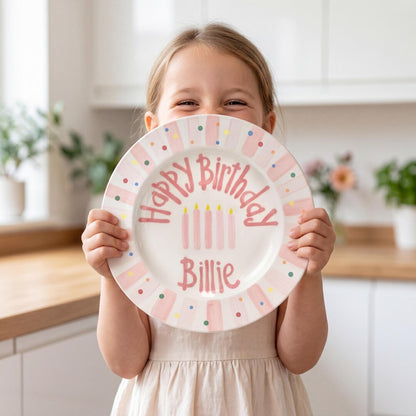 Personalized Hand-Painted Ceramic Birthday Plate - PN15