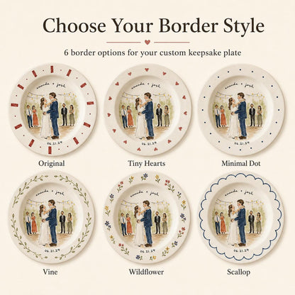 Custom hand-painted wedding photo ceramic plate — image 14