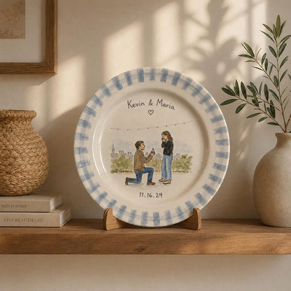 Personalized hand-painted proposal and couple photo ceramic plate — image 13