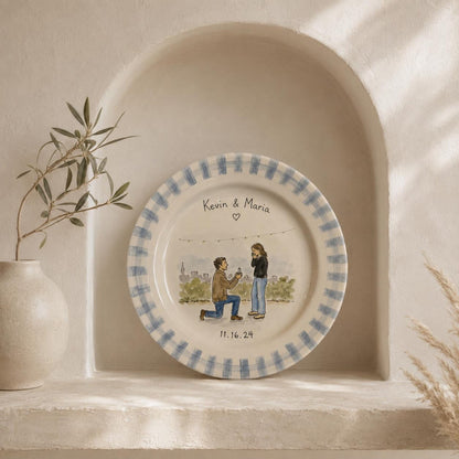 Personalized hand-painted proposal and couple photo ceramic plate — image 12
