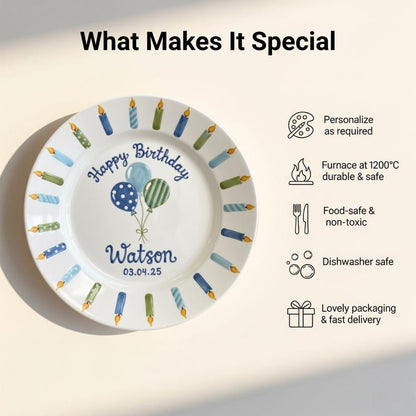 Personalized Hand-Painted Ceramic Birthday Plate - PN07