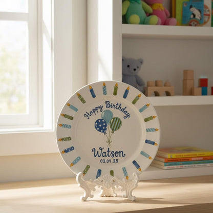 Personalized Hand-Painted Ceramic Birthday Plate - PN07