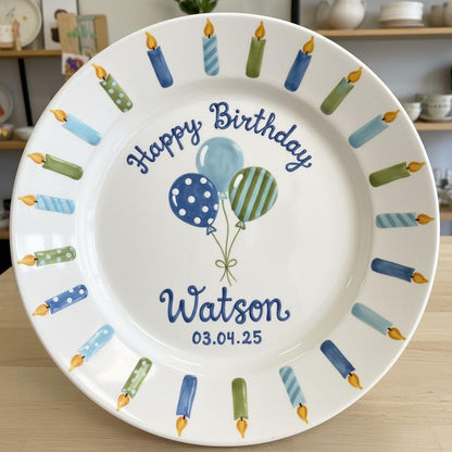 Personalized Hand-Painted Ceramic Birthday Plate - PN07