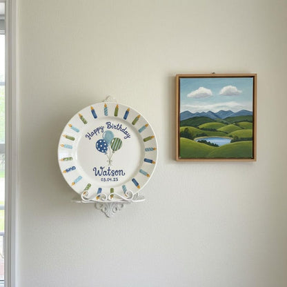 Personalized Hand-Painted Ceramic Birthday Plate - PN07