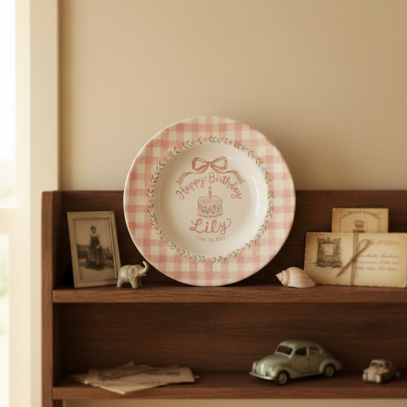 Personalized Hand-Painted Ceramic Birthday Plate - PN08