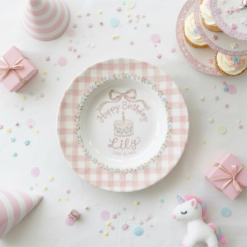 Personalized Hand-Painted Ceramic Birthday Plate - PN08