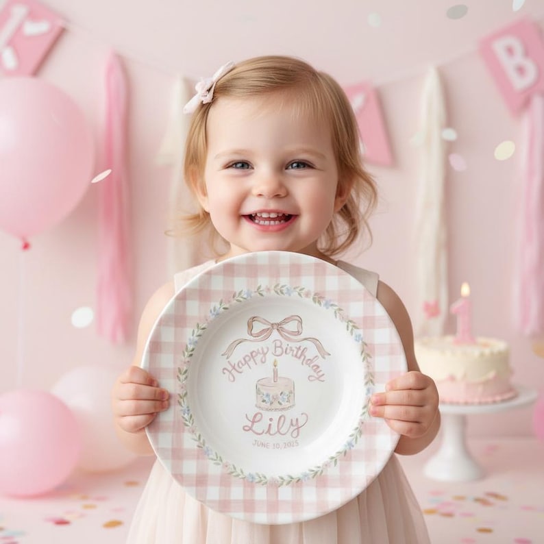 Personalized Hand-Painted Ceramic Birthday Plate - PN08
