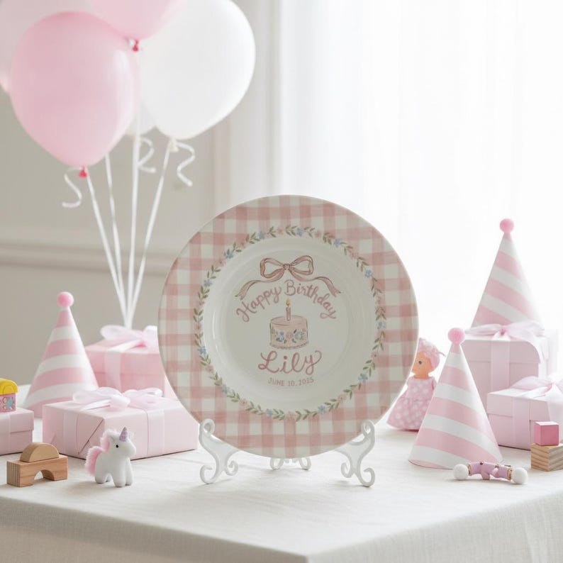 Personalized Hand-Painted Ceramic Birthday Plate - PN08