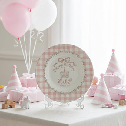 Personalized Hand-Painted Ceramic Birthday Plate - PN08