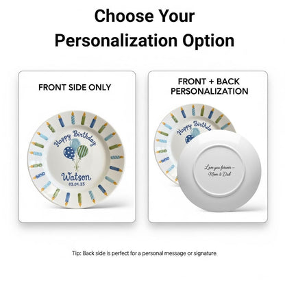 Personalized Hand-Painted Ceramic Birthday Plate - PN07