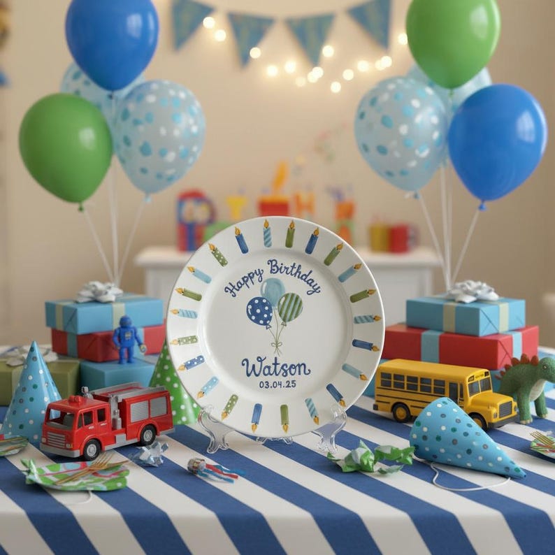 Personalized Hand-Painted Ceramic Birthday Plate - PN07