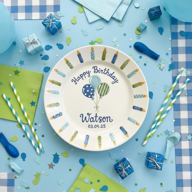 Personalized Hand-Painted Ceramic Birthday Plate - PN07