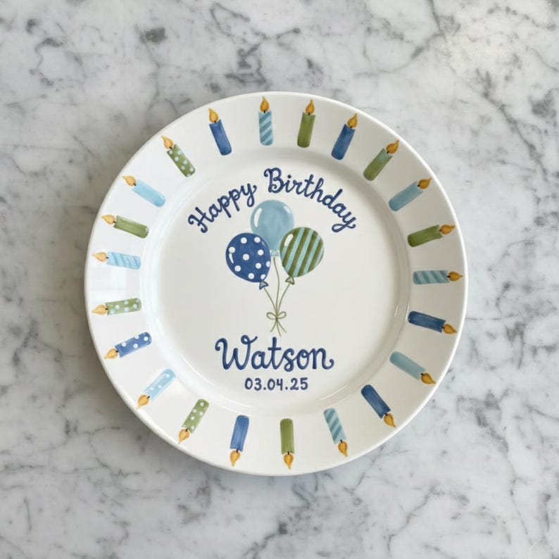 Personalized Hand-Painted Ceramic Birthday Plate - PN07