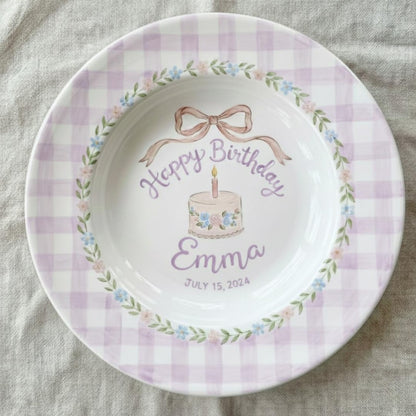Personalized Hand-Painted Ceramic Birthday Plate - PN08