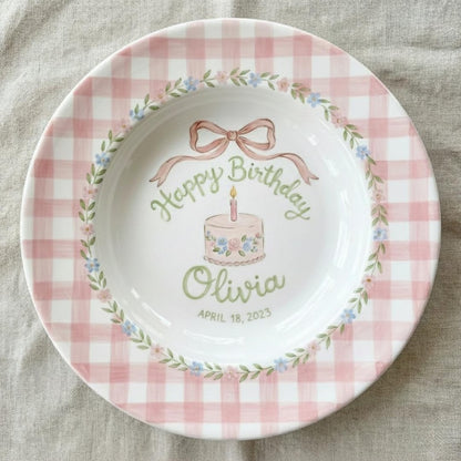 Personalized Hand-Painted Ceramic Birthday Plate - PN08