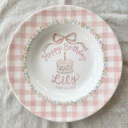 Personalized Hand-Painted Ceramic Birthday Plate - PN08