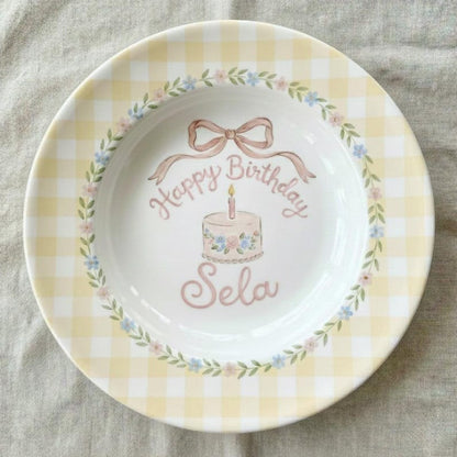 Personalized Hand-Painted Ceramic Birthday Plate - PN08
